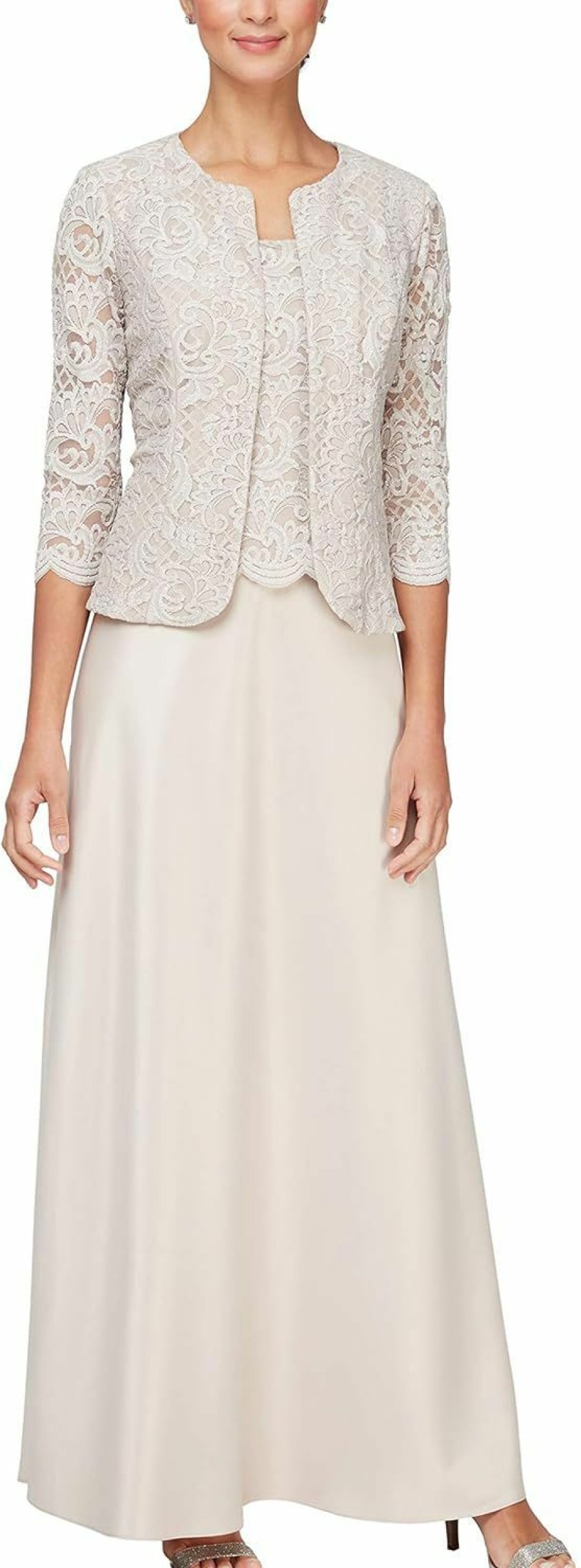 Online Alex Evenings Alex Evenings Women'S Two Piece Dress With Lace Jacket (Petite And Regular Sizes)