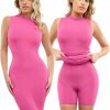 Wholesale Popilush Popilush Shaper Dress Midi Bodycon Dresses - Mock Neck Built In Shapewear Bra 9 In 1 Sleeveless Slip Dress For Women