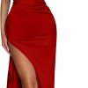 Wholesale Memoriesea Memoriesea Women'S Sexy One Shoulder Satin High Split Cocktail Wedding Party Maxi Dress