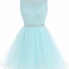 New Dydsz Women'S Appliques Prom Dress Short Party Cocktail Gown Beaded Teens Homecoming Dresses