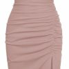 Hot IHOT Ihot 2024 Women'S Mock Neck Side Slit Ruched Bodycon Cocktail Party Wedding Guest Midi Dress