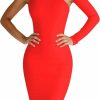 Hot Maketina Maketina Womens One Shoulder Backless Long Sleeve Bandage Dresses Club Party Bodycon Dress