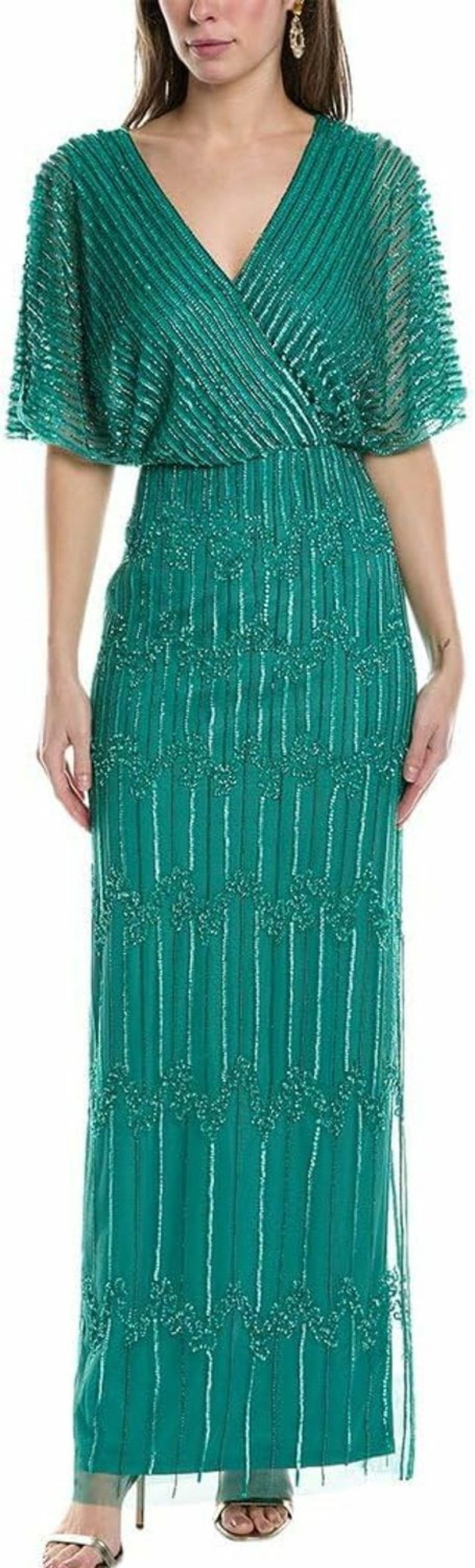 New Adrianna Papell Adrianna Papell Women'S Beaded Surplice Gown