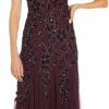 Clearance Adrianna Papell Adrianna Papell Women'S Floral Beaded Godet Gown