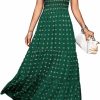 Online MASCOMODA Mascomoda Womens Boho Sleeveless Smocked Maxi Dress Solid Shoulder Strap Swiss Dot Tank A-Line Swing Party Tiered Sundress