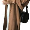 Clearance GGUHHU Gguhhu Womens Chic Button Down Rolled-Up Sleeve Long Cotton Blouse Maxi Dress