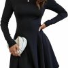 Clearance SOLY HUX Soly Hux Women'S Long Sleeve A Line Fit And Flare Dress Solid Mini Dresses