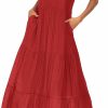 Best Halife Halife Women'S Summer Casual Maxi Dresses Flowy Ruffle Boho Long Dresses With Pockets