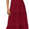 Hot PRETTYGARDEN Prettygarden Women'S Summer Maxi Dress Puff Short Sleeve Lapel V Neck Tiered A Line Flowy Elegant Party Dresses With Belt