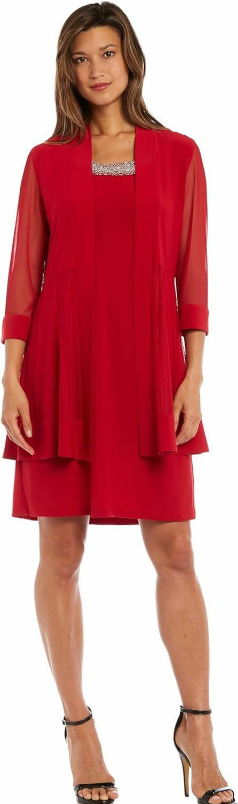 Wholesale R&M Richards R&M Richards Women'S Two-Piece Embellished Ruffled Dress With Jacket