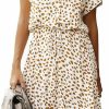 Hot BROVAVE Brovave Women'S Summer Polka Dot Print Shirt Dress Vintage Short Sleeve Button Down Midi Dress