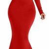 Wholesale Memoriesea Memoriesea Women'S Elegant Long Puff Sleeve Crew Neck Bodycon Mermaid Evening Gown Maxi Dress