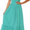 Hot ZESICA Zesica Women'S 2024 Summer Boho Spaghetti Strap Square Neck Solid Color Ruffle A Line Beach Long Maxi Dress