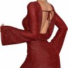 Online EYNMIN Women'S Sparkly Sequin Backless Tie Mini Dress Long Sleeve Glitter Bodycon Party Club Dresses