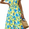 New PRETTYGARDEN Prettygarden Women'S Floral Boho Dress Casual Short Sleeve V Neck Ruffle Tiered 2024 Summer Swing Maxi Dresses