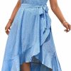 Online IN'VOLAND In'Voland Plus Size Womens Floral Summer Dress Casual Wrap V Neck Short Sleeve Belted Beach Bohemian Maxi Dress