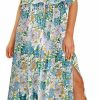 Hot Dokotoo Dokotoo Womens Strapless Dresses Casual Summer High Waist Side Split Flowy Boho Maxi Dress