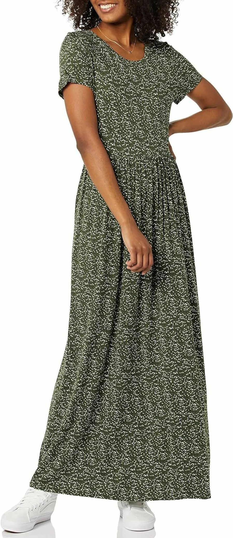 Clearance Amazon Essentials Amazon Essentials Women'S Short-Sleeve Waisted Maxi Dress (Available In Plus Size)