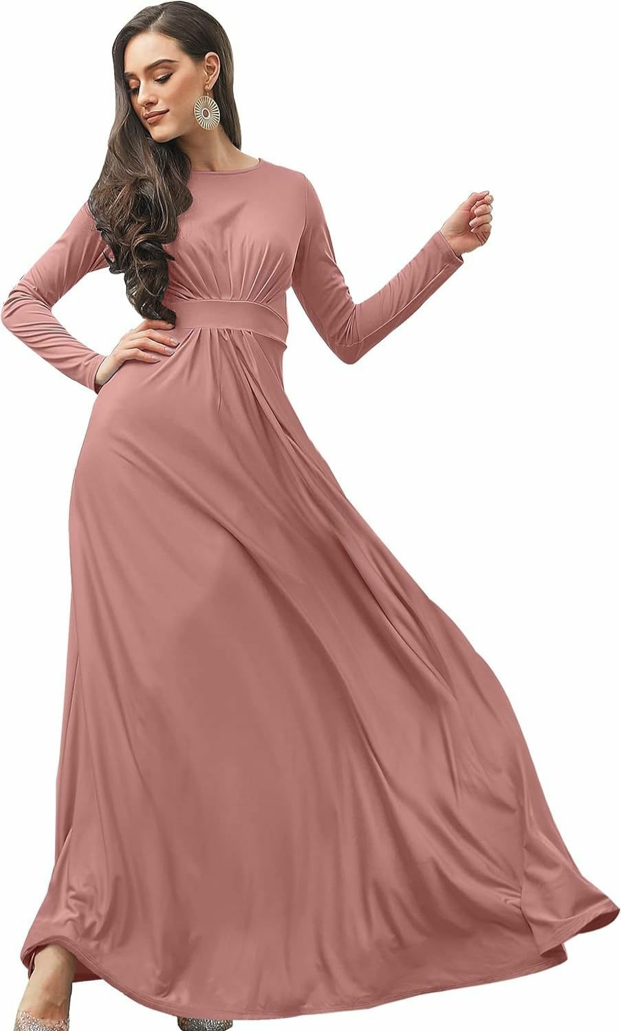 Best KOH KOH Koh Koh Womens Long Sleeve Flowy Empire Waist Fall Winter Party Gown