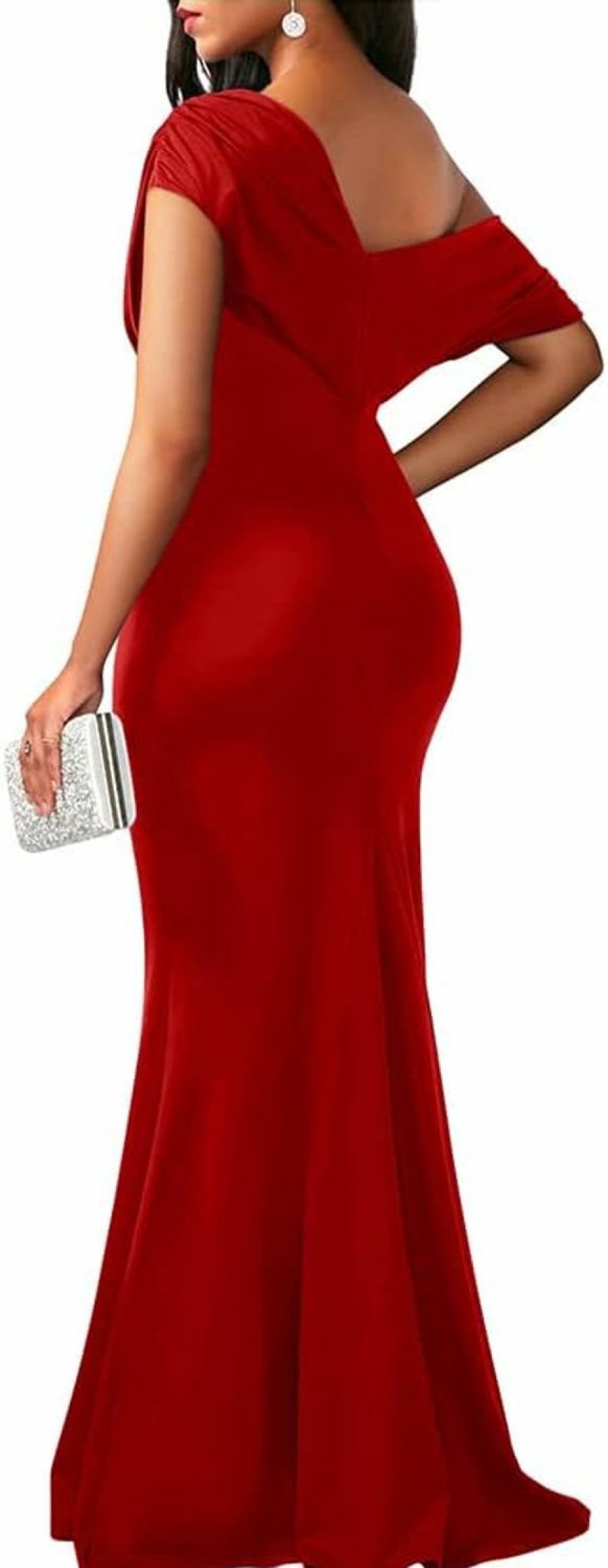 New YMDUCH Ymduch Women'S Elegant Sleeveless Off Shoulder Bodycon Long Formal Party Evening Dress