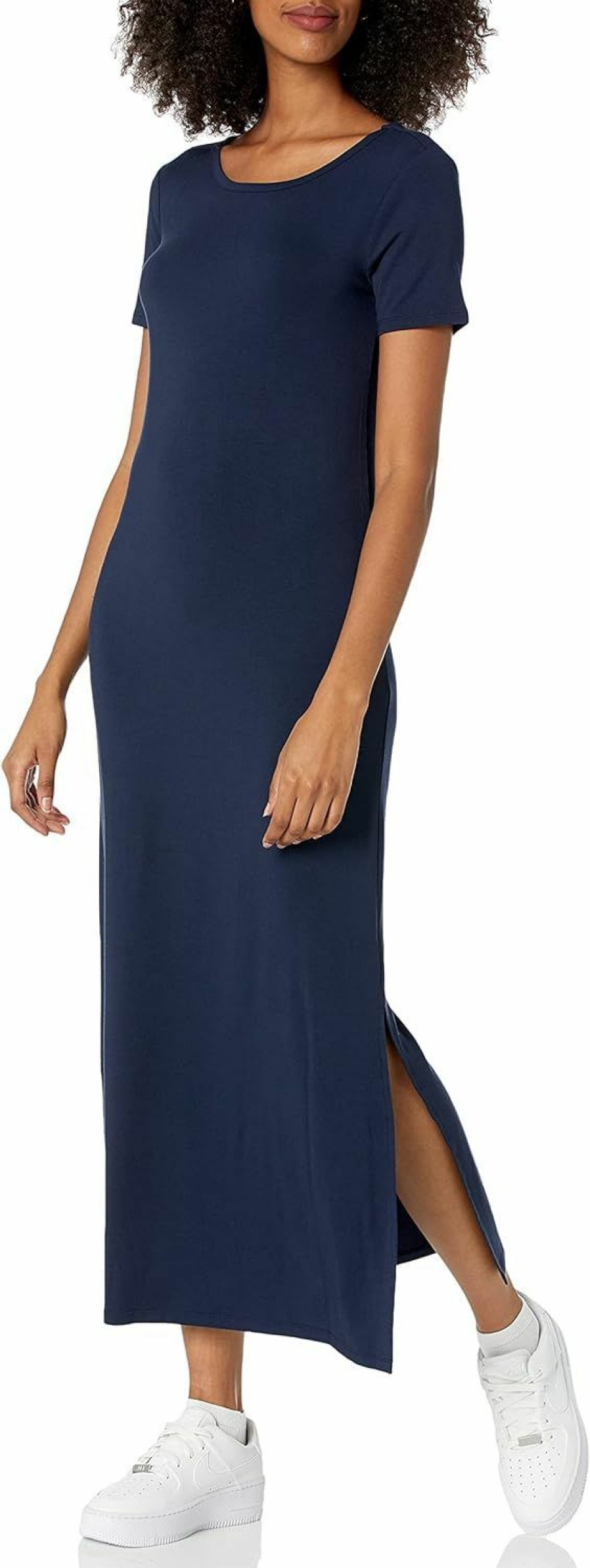 Online Amazon Essentials Amazon Essentials Women'S Jersey Standard-Fit Short-Sleeve Crewneck Side Slit Maxi Dress (Previously Daily Ritual)