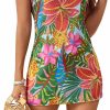 Best SOLY HUX Soly Hux Women'S Tropical Print Crisscross Halter Backless Dress Sleeveless Boho Mini Dresses