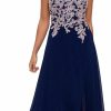 Online Betsy & Adam Betsy & Adam Women'S Long Chiffon Beaded Halter Dress With Open Back