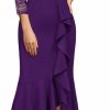 Hot MISSMAY Missmay Women'S Classy Floral Lace Ruffle Formal Bridesmaid Long Dress