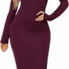 Wholesale Floerns Floerns Women'S Solid Long Sleeve Scoop Neck Bodycon Pencil Maxi Dress