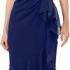 Best Adrianna Papell Adrianna Papell Women'S Ruffle Crepe Halter Gown