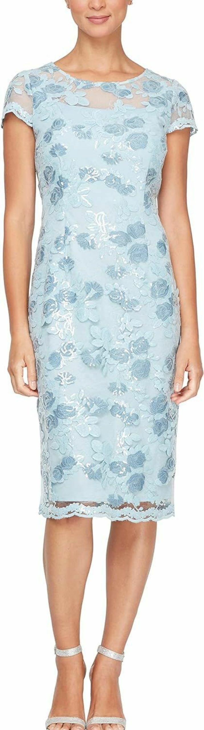 Online Alex Evenings Alex Evenings Women'S Short Knee Length Floral Embroidered Cocktail Sheath Dress