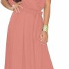 Hot KOH KOH Koh Koh Womens Long Semi-Formal Short Sleeve V-Neck Floor Length Maxi Dress Gown