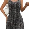 New SOLY HUX Soly Hux Women'S 2024 Elegant Tweed Dress Summer Sleeveless Dress White Cocktail Dress Business Casual Dress For Women