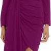 Clearance Donna Morgan Donna Morgan Women'S Long Sleeve Side Drape Dress