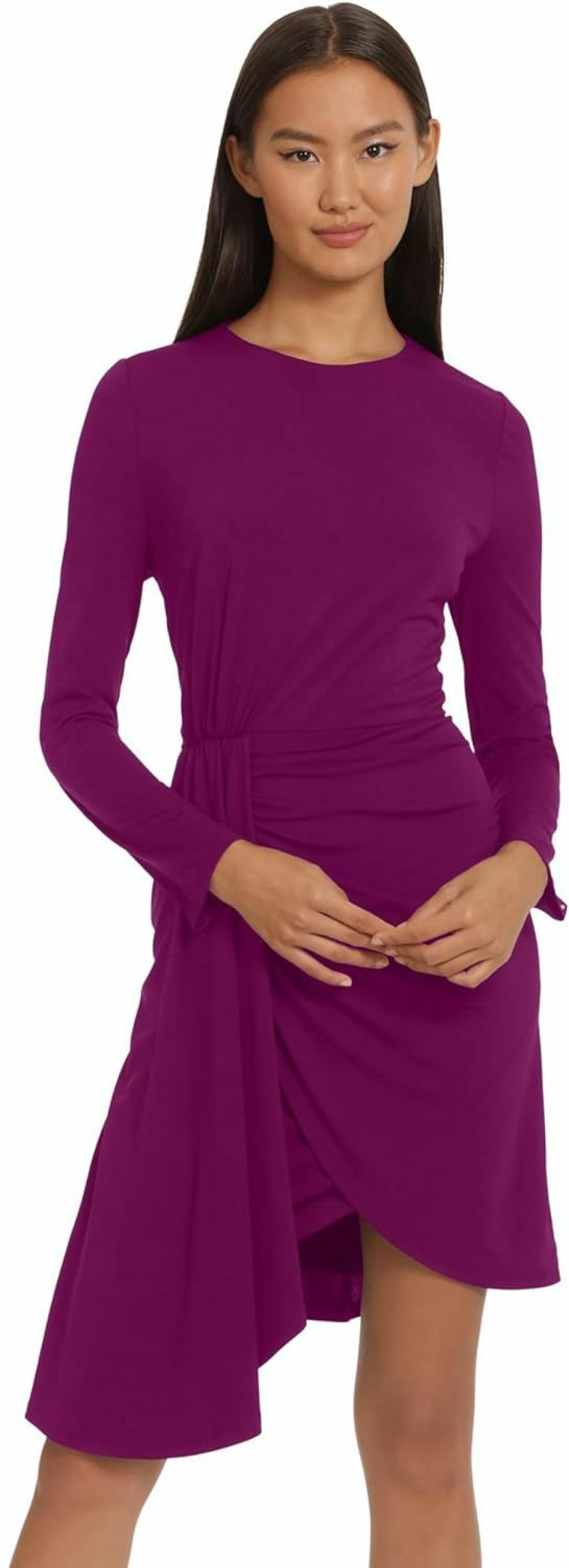 Clearance Donna Morgan Donna Morgan Women'S Long Sleeve Side Drape Dress