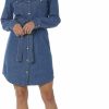 Wholesale Wrangler Wrangler Women'S Retro Long Sleeve Western Denim Snap Dress