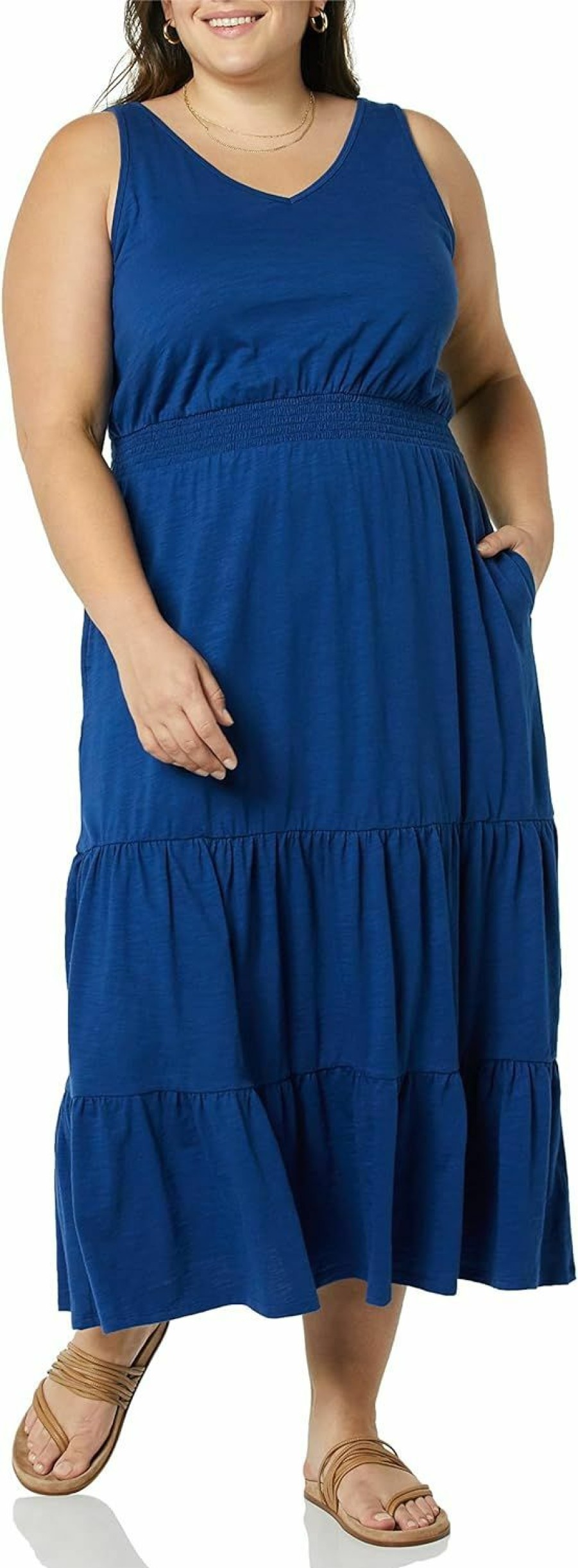 Clearance Amazon Essentials Amazon Essentials Women'S Sleeveless Elastic Waist Summer Maxi Dress (Available In Plus Size)