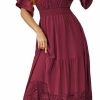 Wholesale Simplee Apparel Simplee Women V Neck Formal Lace Maxi Dress Ruffle Flowy Short Sleeve Boho Wedding Guest Long Dress