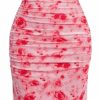 Online GORGLITTER Gorglitter Women'S Floral Ruched Bodycon Midi Dress Mesh Sleeveless Fishtail Cami Dresses