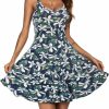 Clearance ACEVOG Acevog Women'S 2024 Summer Dress Adjustable Spaghetti Strap Boho Floral Fit & Flare Beach Sundress