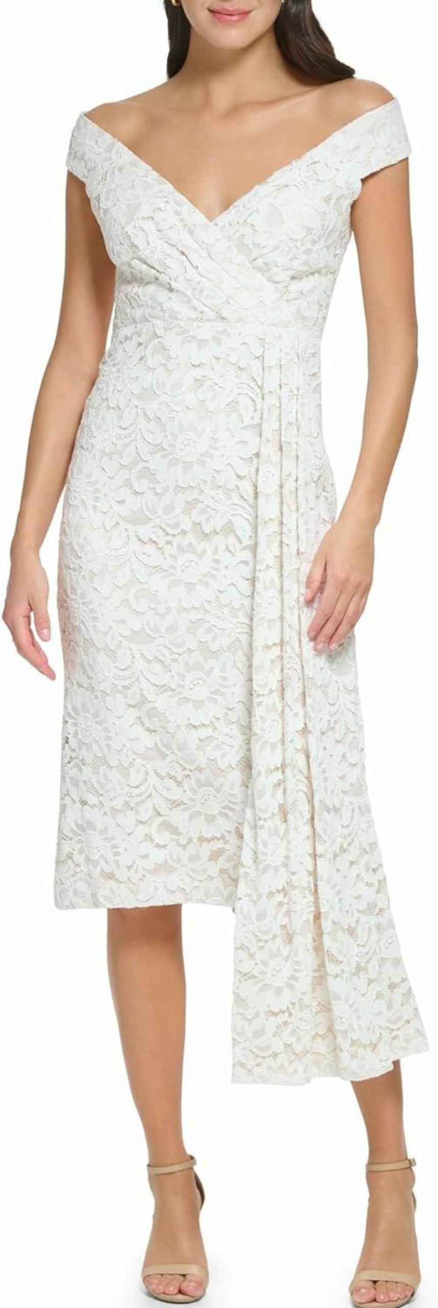 Best Eliza J Eliza J Women'S Short Sleeve V Neck Lace Sheath Dress