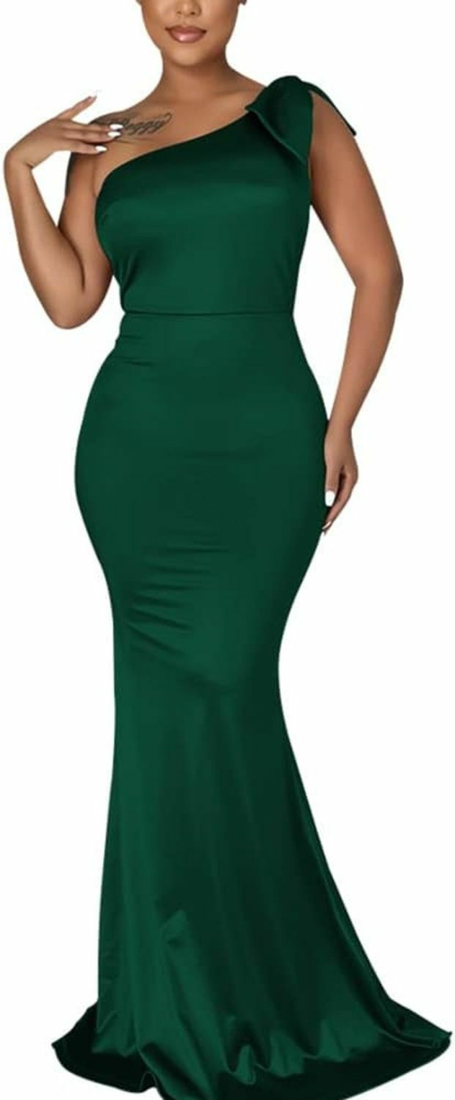 Wholesale JTNFairy Jtnfairy Women'S Sexy Ruffle Sleeveless One Shoulder Bodycon Dresses Classy Pencil Curvy Party Evening Long Formal Dress