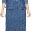 Wholesale S.L. Fashions S.L. Fashions Women'S Tea Length Sequin Lace Dress With Illusion Sleeve Jacket