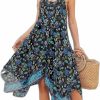 New Chigant Chigant Women'S 2024 Summer Dress Casual Boho Sundress Spaghetti Strap Swimwear Cover Up Beach Flowy Midi Vacation Dresses