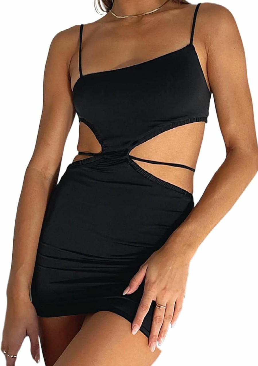 Hot Just Quella Just Quella Women'S Spaghetti Straps Club Bodycon Mini Dress