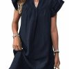 Wholesale SOLY HUX Soly Hux Women'S V Neck Ruffle Cap Sleeve Tunic Mini Dress Deep V Neck Loose Summer Dresses