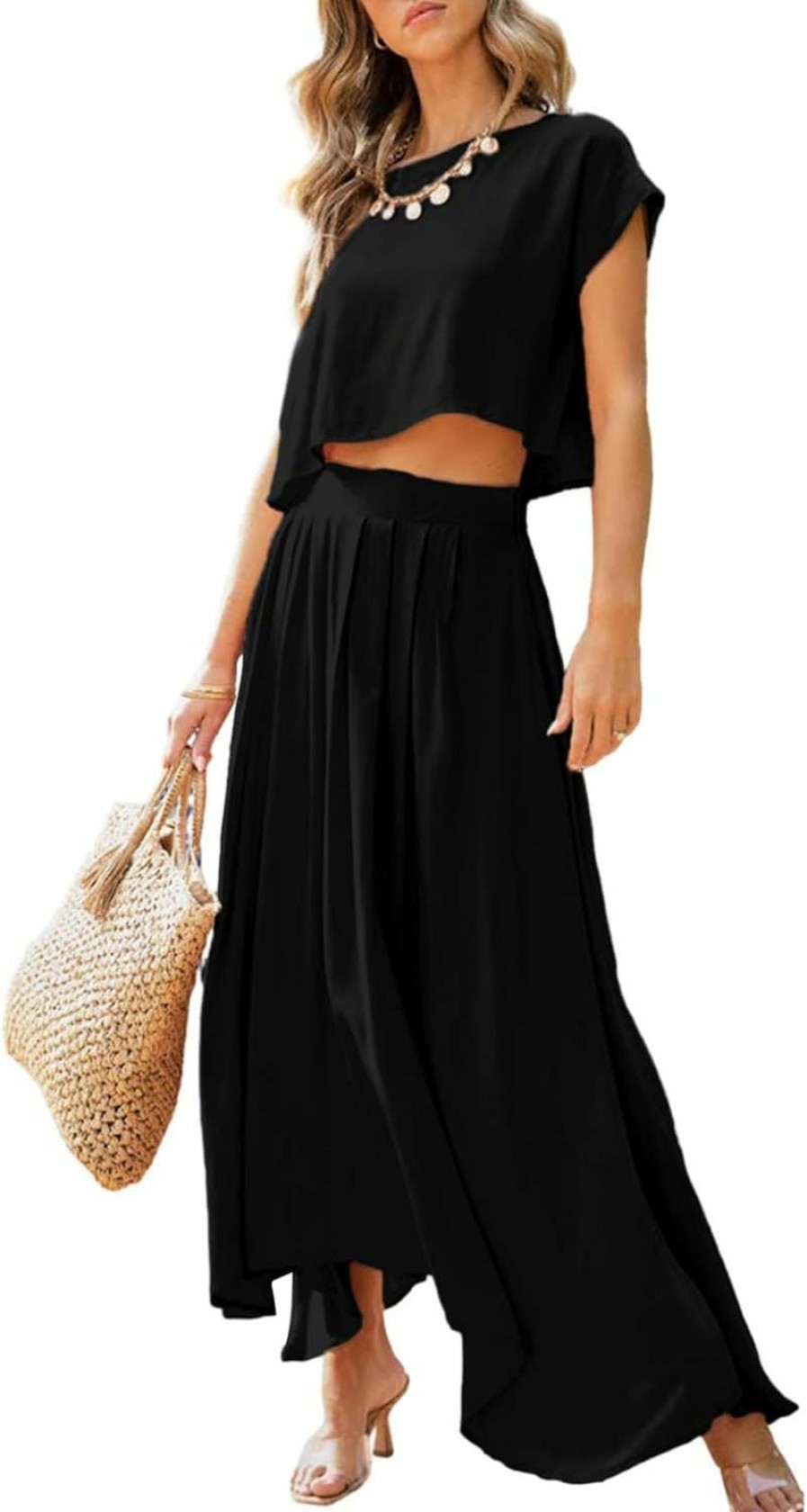 Best Dokotoo Dokotoo Dresses For Women 2 Piece Summer Outfits Crewneck Tops And Maxi Skirt Dress Sets