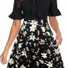 New RANPHEE Women Summer Floral Ruffle Sleeve Wear To Work Church Wedding Guest Party Dresses