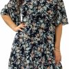 Best Nemidor Nemidor Womens Loose Plus Size Summer Ditsy Floral Print Ruffle Mini Flowy Dress Nem314