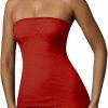 Hot XXTAXN Women'S Sexy Tube Sleeveless Bodycon Cocktail Party Mini Dress